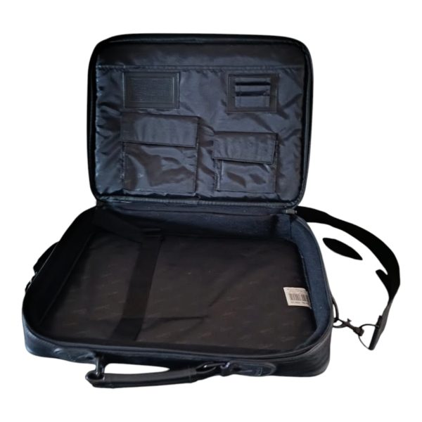 Maleta Omega de cuero negra para laptop - Image 2